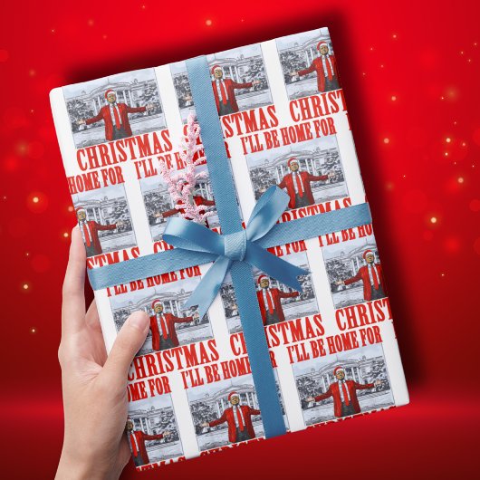 Trump Santa Hat | Trump, ik ben thuis voor Kerstmi Cadeaupapier