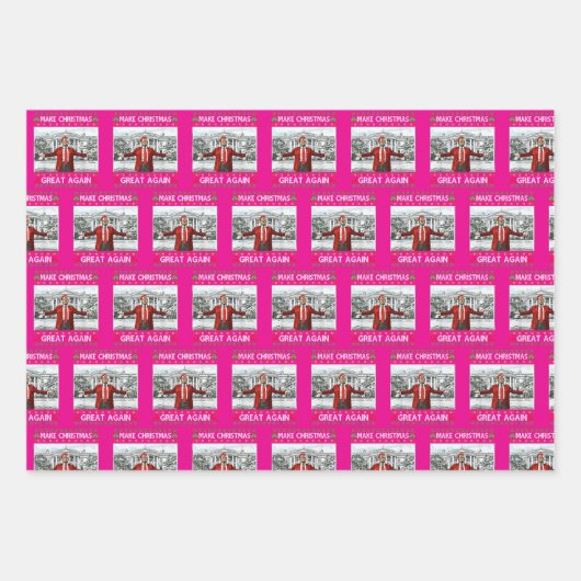 Trump Santa Hat | Trump Make Christmas Great Again Inpakpapier Vel (Voorkant 3)