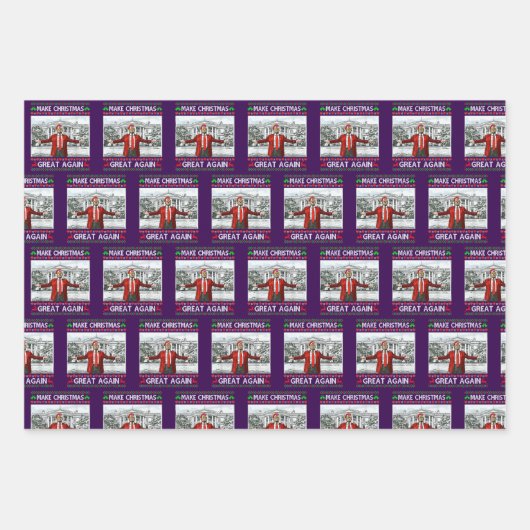 Trump Santa Hat | Trump Make Christmas Great Again Inpakpapier Vel (Voorkant 2)