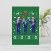 Trump Santa Hoed Dans Groene Kerstkaart (Staand voorkant)