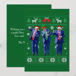 Trump Santa Hoed Dans Groene Kerstkaart