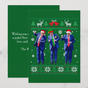 Trump Santa Hoed Dans Groene Kerstkaart