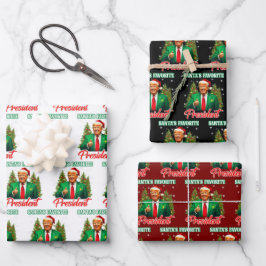 Trump Santa Hoed Wrap | Santa's Favoriete Presiden Inpakpapier Vel