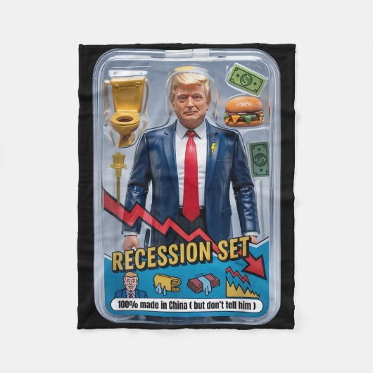 Trump Satire overleefde recessie Box Set Action Fi Fleece Deken (Voorkant)