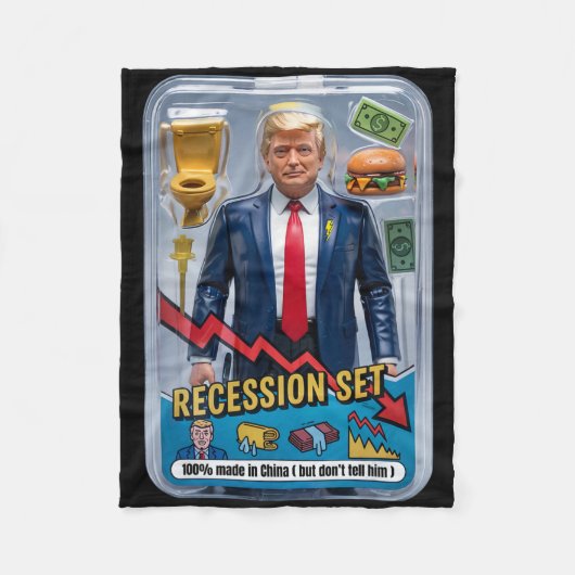 Trump Satire overleefde recessie Box Set Action Fi Fleece Deken (Voorkant)