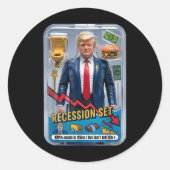 Trump Satire overleefde recessie Box Set Action Fi Ronde Sticker (Voorkant)