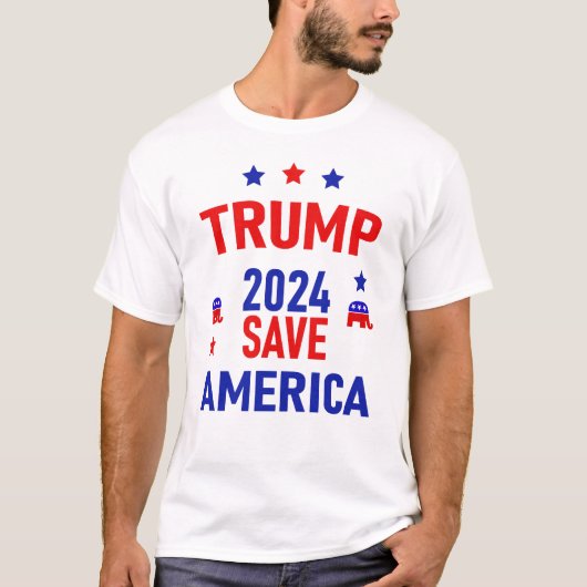 Trump Save America 2024 T-shirt (Voorkant)