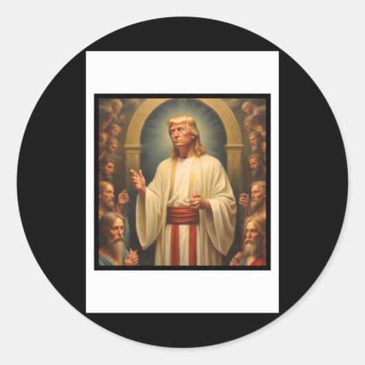 Trump Savior Ronde Sticker (Voorkant)