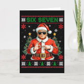Trump Says 67 Meme Six Seven Funny Ugly Christmas Kaart (Voorkant)