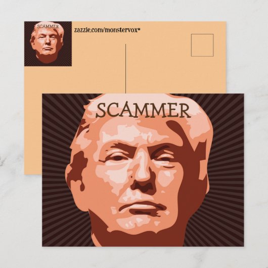 Trump Scammer-Briefkaart Briefkaart (Voorkant / Achterkant)