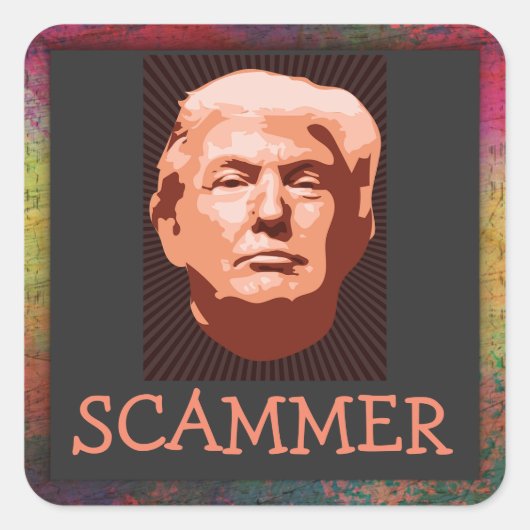 Trump Scammer Sticker (Voorkant)