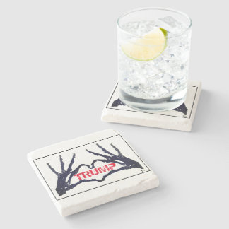 "TRUMP" Schedel Handen COASTER (STEEN) Stenen Onderzetter