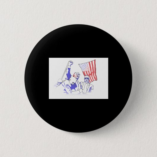 Trump schoot op 2024 ronde button 5,7 cm (Voorkant)