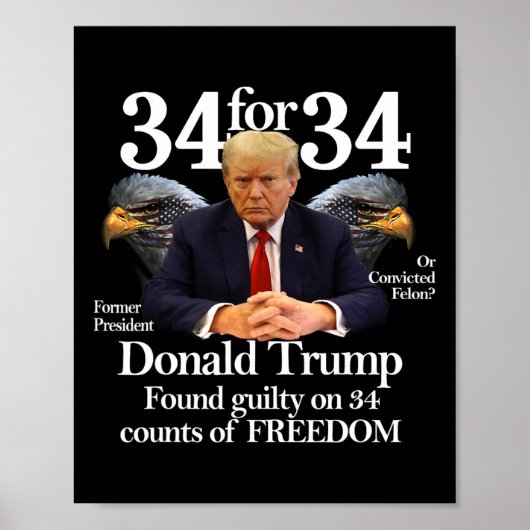 Trump schuldig bevonden op &#; Ccounts of Freedom Poster (Voorkant)