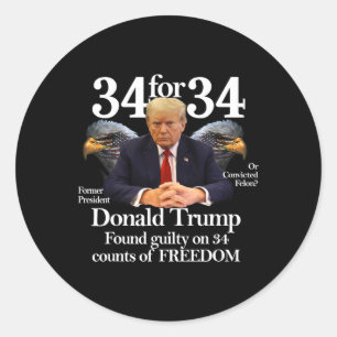 Trump schuldig bevonden op &# Ccounts of Freedom Ronde Sticker