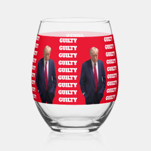 Trump schuldig vonnis Stemless wijnglas Zonder Voet