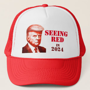 Trump Seing Red Unofficial Mok Shot Trump 2024 Trucker Pet