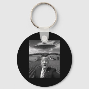 Trump Selfie Met Alien Ufo Grappige Trump Cadeaus Sleutelhanger