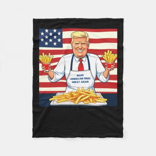 Trump serveert frietjes van McDonalds Fleece Deken (Voorkant)