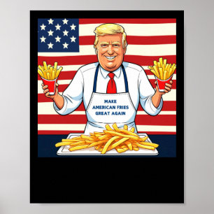 Trump serveert frietjes van McDonalds Poster