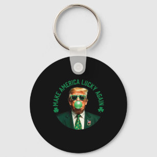 Trump Shamrock Make America Lucky Again St Patrick Sleutelhanger