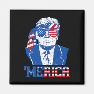 Trump Shirt Merica Trump Sungl US Flag 4 juli Magneet