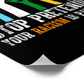 Trump Shirt Stop met doen alsof je racisme patriot Poster (Hoek)
