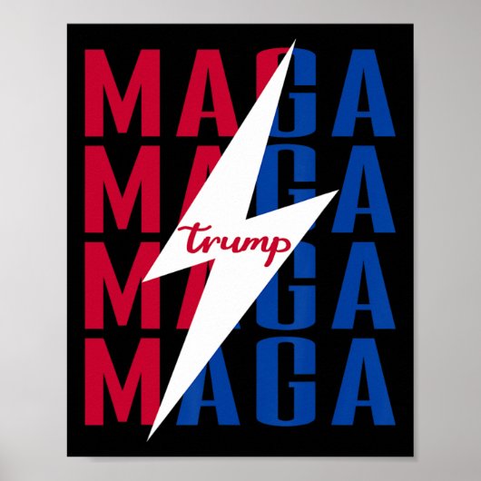 Trump Shirt Vlag  Stijl Poster Mega 2024 (Voorkant)