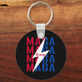 Trump Shirt Vlag Stijl Poster Mega 2024 Sleutelhanger (Voorkant)