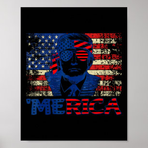 Trump Shirten 4 juli Trump Amerikaanse FLA Poster