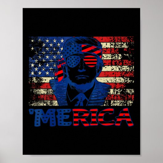 Trump Shirten 4 juli Trump Amerikaanse FLA Poster (Voorkant)