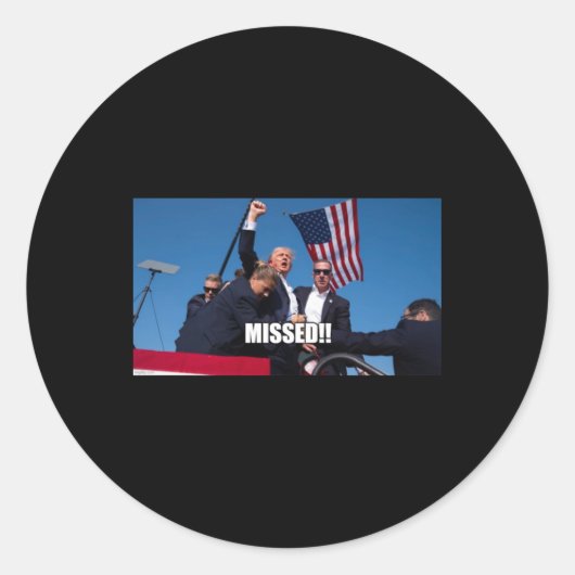 Trump Shot 2024 Ronde Sticker (Voorkant)