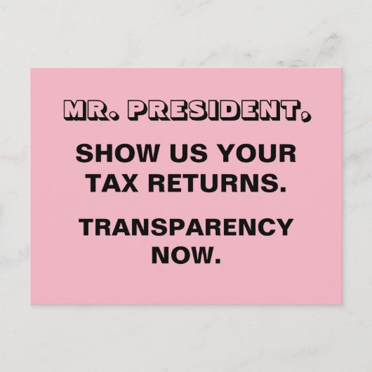 Trump Show ons uw belastingaangiften Briefkaart (Voorkant)