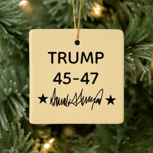 Trump Signature 45-47 Keramisch Ornament (Boom)