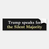 Trump Silent Majority Bumpersticker. Bumpersticker (Voorkant)
