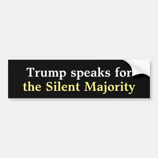 Trump Silent Majority Bumpersticker. Bumpersticker (Voorkant)