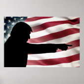 Trump Silhouette Flag Poster (Voorkant)
