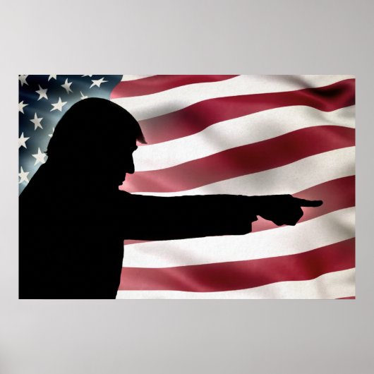 Trump Silhouette Flag Poster (Voorkant)