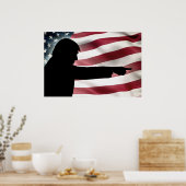 Trump Silhouette Flag Poster (Keuken)