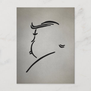 Trump Silhouette Hitchcock Style Briefkaart