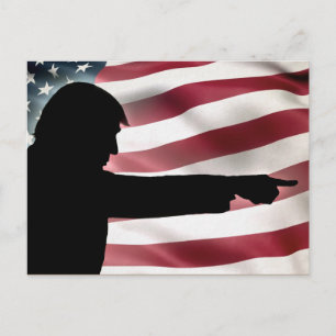 Trump Silhouette USA Flag Briefkaart