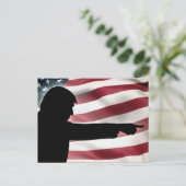 Trump Silhouette USA Flag Briefkaart (Staand voorkant)