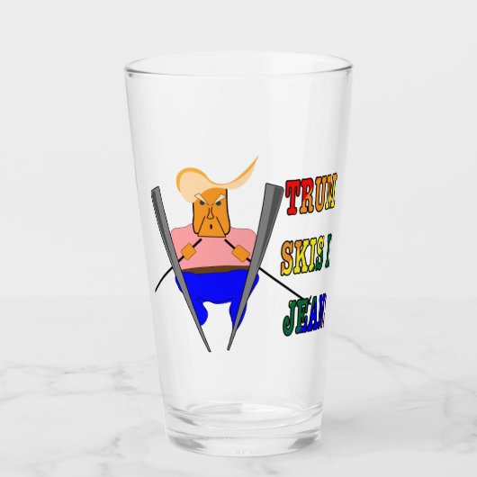 Trump Skis bij joodse dieren Glas (Voorkant)