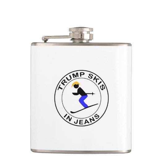 Trump Skis bij joodse dieren Heupfles (Voorkant)