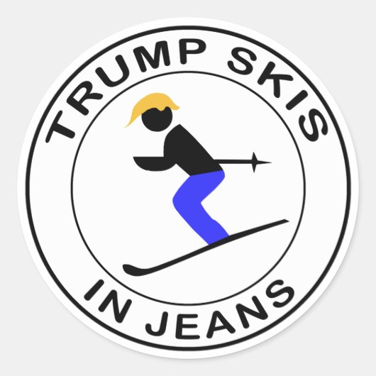 Trump Skis bij joodse dieren Ronde Sticker (Voorkant)