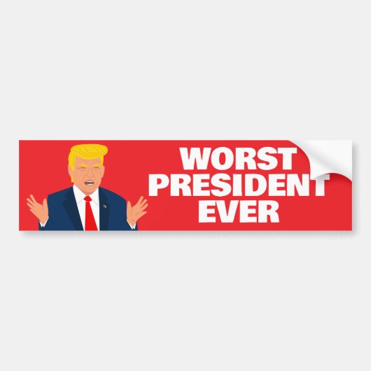 Trump slechtste President ooit Bumpersticker (Voorkant)