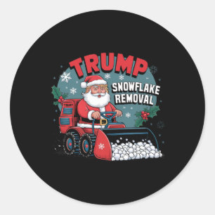 Trump Sneeuwvlok Kerst Grappig Trump Sneeuwschuive Ronde Sticker