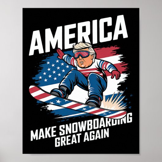 Trump Snowboard VS - Maak snowboarden weer geweldi Poster (Voorkant)