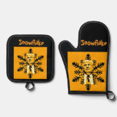 Trump/Snowflake Oven Mitt & Pot Houder Ovenwant & Pannenlap Set (Voorkant)