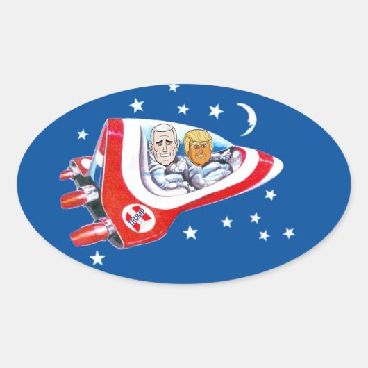 Trump Space Force Ovale Sticker (Voorkant)
